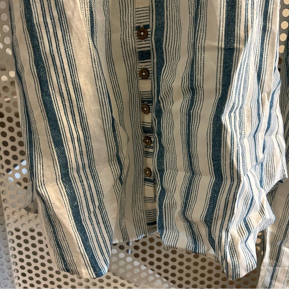 Chaser Set Linen Tank Top with Drawstring Pants Size Medium Blue/White. NWT - Picture 3 of 12